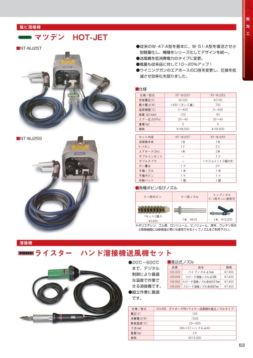 溶接用品プロショップ SANTECマツデン ホットジェットNT-WJ25T型(ガン2本付) [403450] 製造、工場用 | net ...